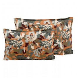 Housse de coussin rectangle Trieste bleu de prusse + intérieur