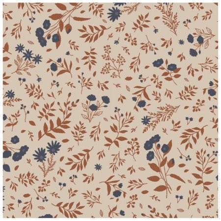 Pack of 20 blue and terracotta flowers paper napkins