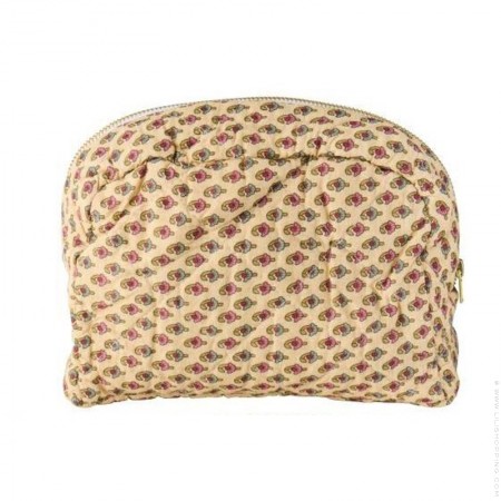 Quilted toiletry bag beige pink