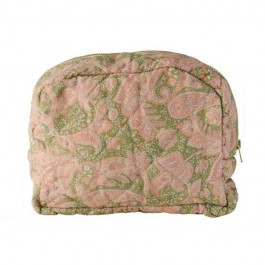 Quilted toiletry bag green pink