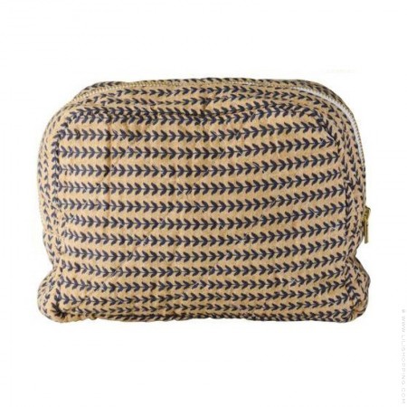 Quilted toiletry bag beige marine