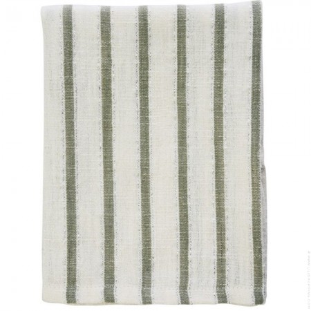 Sage and off white stripped kitchen towel