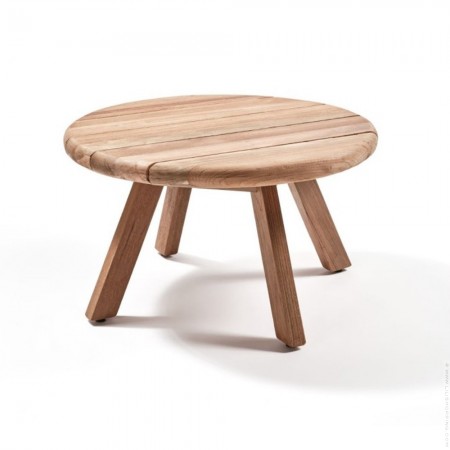 Table basse en teck massif recycl&eacute; 50 cm