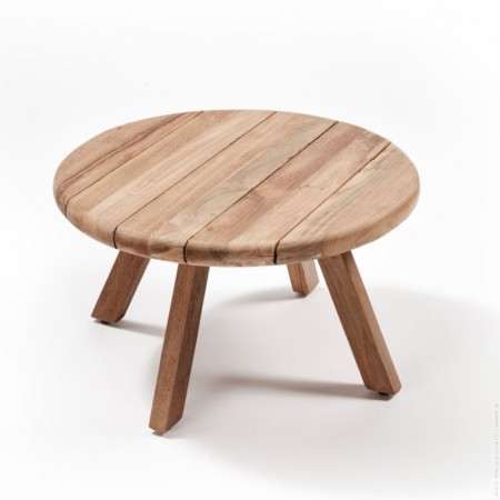 Solid raw recycled teak 60 cm coffe table