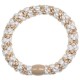 Elastique à cheveux et bracelet pailletté beige pêche