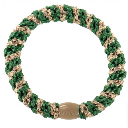 Hair tie and bracelet glitter white beige