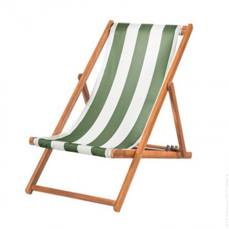 Chilienne Riviera ray&eacute; kaki et blanc teck huil&eacute;