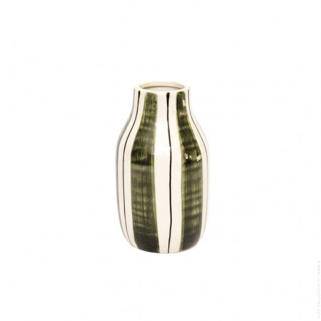 Green stripped Giulia 15,5 cm vase