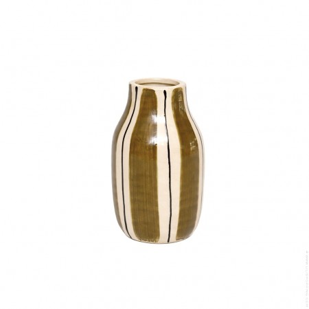 Brown stripped Giulia 15,5 cm vase