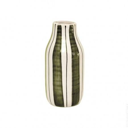 Green stripped Giulia 20,5 cm vase