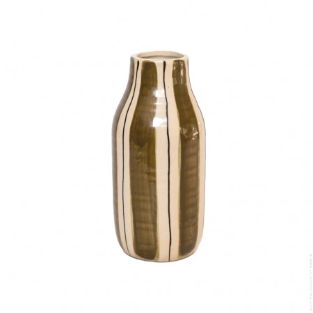 Brown stripped Giulia 20,5 cm vase