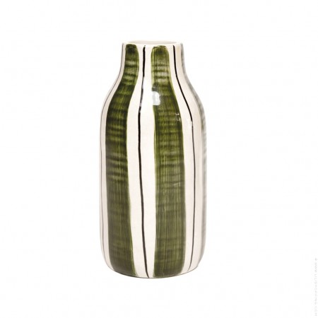 Green stripped Giulia 25,5 cm vase