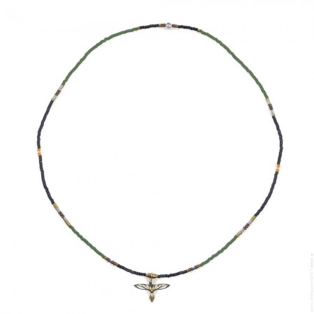 Eagle black rock necklace