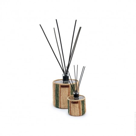 Diffuseur raphia Maya &agrave; b&acirc;tonnets 500 ml - menthe et th&eacute;