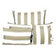 Riviera khaki and white outdoor square cushion