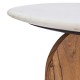 Round marble and wooden coffee table