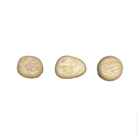 Set of 3 rubber wood hook