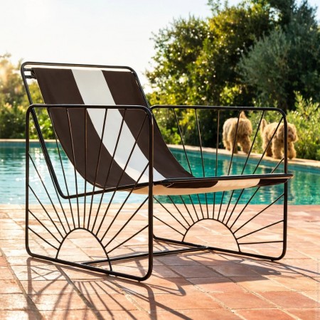 Armchair Eldorado golden natural canvas 