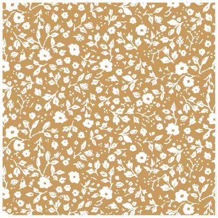Serviettes en papier fleurs moutarde (pack de 20)