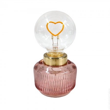 Lampe LED Vaness ambre coeur