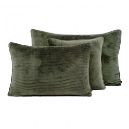 Housse de coussin rectangle Hambourg kaki + intérieur