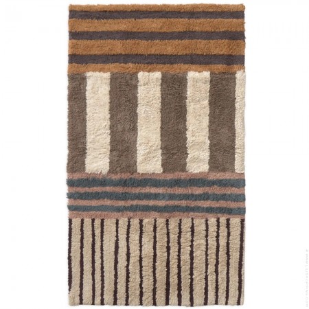 Tapis berb&egrave;re coton beige lavable