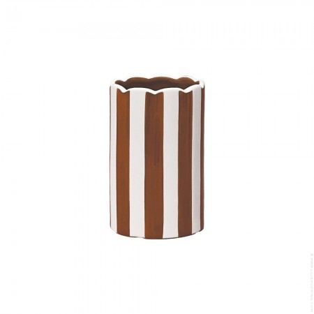Brown stripped Paul 12,5 cm vase