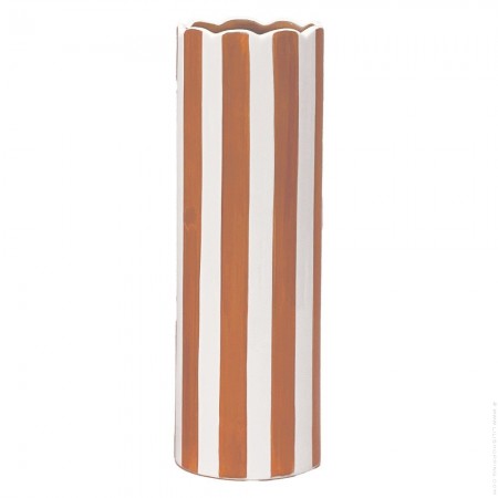 Brown stripped Paul 24 cm vase