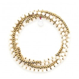 Bracelet 6 tours Caroline gold vanille