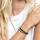 Bracelet 3 tours green forest coeur gold