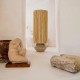 Lampe à poser Pitchoun grès chamoté et lin naturel