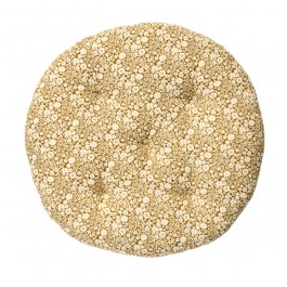 Coussin d'assise rond caramel et blanc cassé