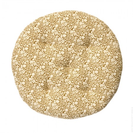 Coussin d'assise rond olive sable rose