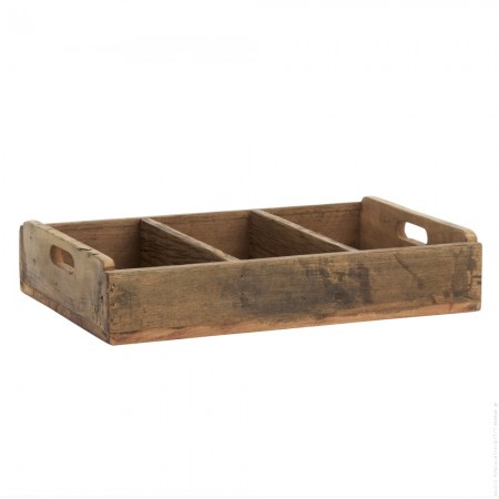 Recycled wooden tray with dividers