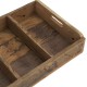 Recycled wooden tray with dividers