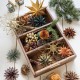 Recycled wooden tray with dividers