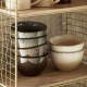 Set of 2 scalloped stonneware bowls