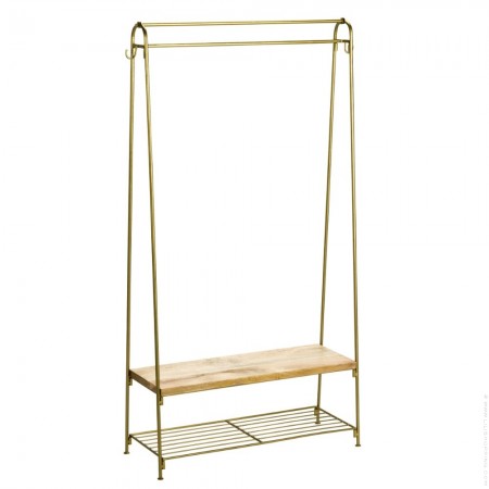 Iron cloth rack with shelves