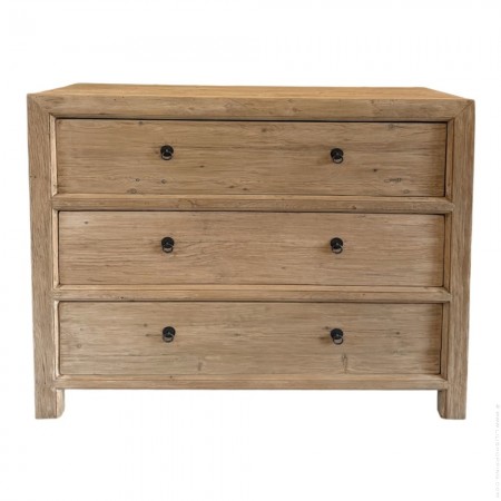 Reclaimed elm 3-drawer console