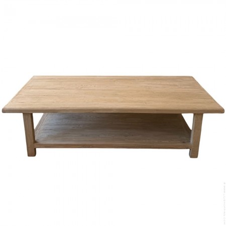 Table basse double plateau en bois recycl&eacute;