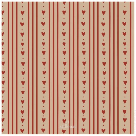Serviettes en papier coeurs et rayures (pack de 20)