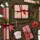 Rouleau papier cadeau coeurs marrons 5 m x 52,5 cm