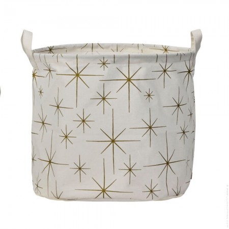 Ivory and gold striking stars 22 cm basket