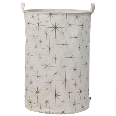 Ivory and gold striking stars 60 cm basket