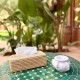 Raffia tissue box cover