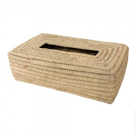 Couvre boite &agrave; mouchoirs en raphia
