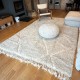 Moroccan Berber rug Beni Ouarain white ivory whit diamonds 300 x 200 cm