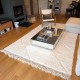 Tapis Beni Ouarain beige uni à losanges 310 x 210 cm