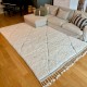 Moroccan Berber rug Beni Ouarain white with diamonds 305 x 205 cm