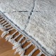 Moroccan Berber rug Beni Ouarain white with diamonds 305 x 205 cm